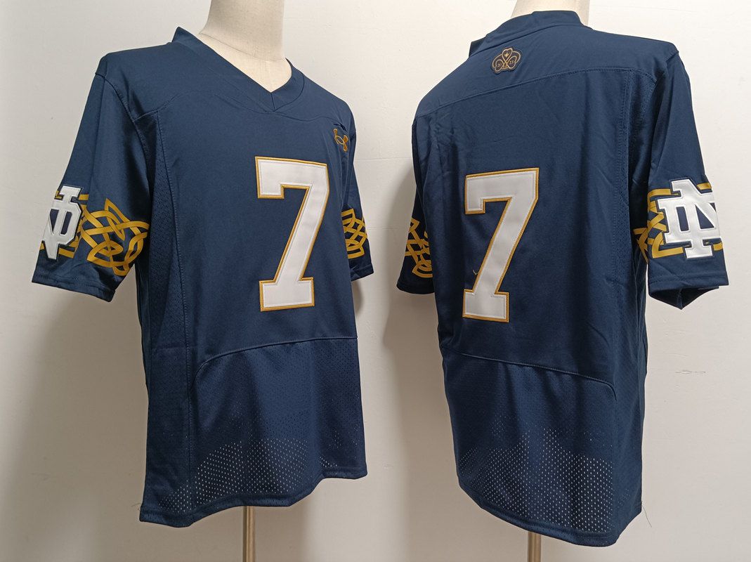 Men Norte Dame Fighting Irish #7 No Name Blue Elite 2025 NCAA Jersey->ncaa teams->NCAA Jersey